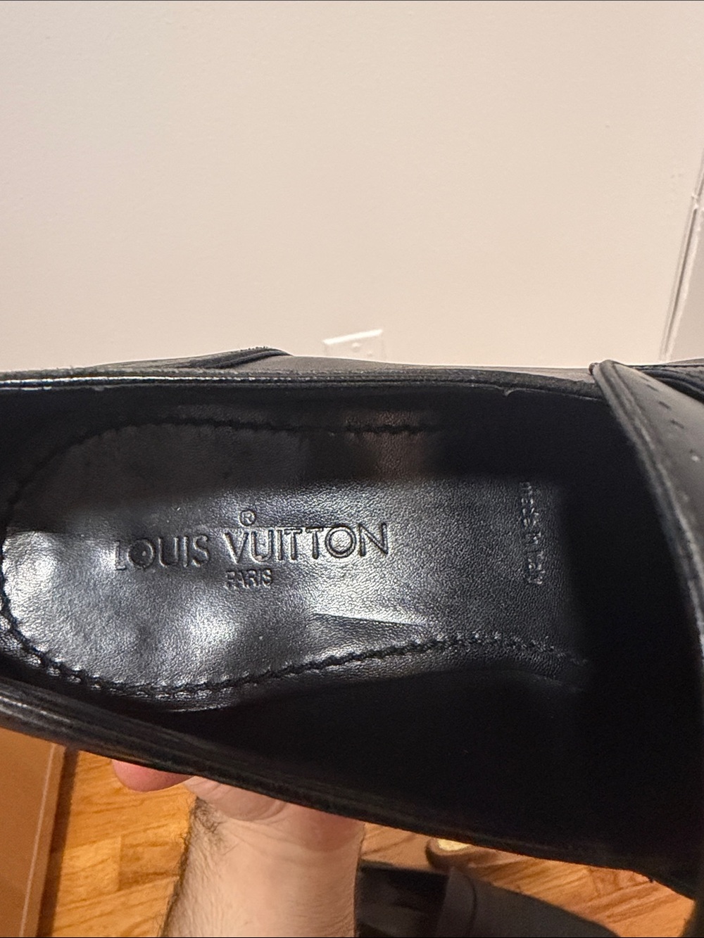 Louis Vuitton Black Leather Men’s Slip-On Loafers - Picture 6 of 7